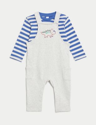 

Boys M&S Collection 2pc Cotton Rich Dinosaur Outfit (0-3 Yrs) - Grey Mix, Grey Mix