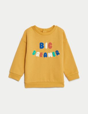 

Boys M&S Collection Cotton Rich Big Dreamer Slogan Sweatshirt (0-3 Yrs) - Yellow, Yellow