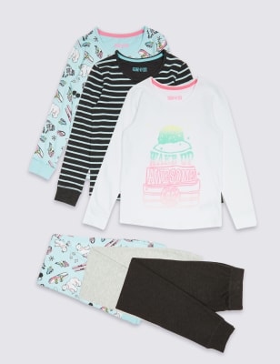 3 Pack Long Sleeve Pyjamas (3-16 Years)
