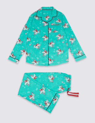 Cotton Unicorn Print Pyjamas (1-16 Years)