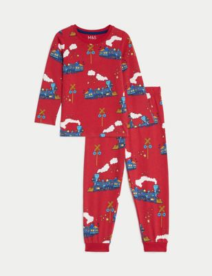 

Boys M&S Collection Pure Cotton Transport Pyjamas (1-8 yrs) - Red Mix, Red Mix