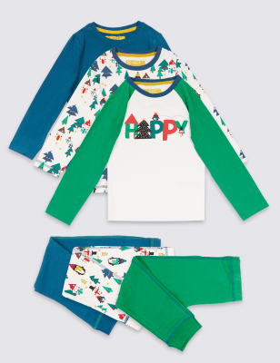 3 Pack Cotton Pyjamas with Stretch (9 Months - 8 Years)