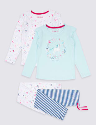2 Pack Unicorn Bear Pyjamas (9 Months - 8 Years)