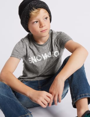 Textured Short Sleeve T-Shirt (3-14 Years)
