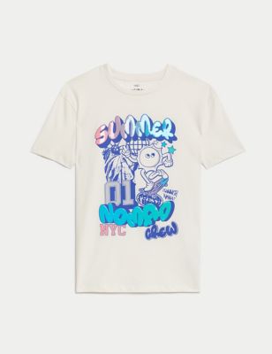 

Boys,Unisex,Girls M&S Collection Pure Cotton NYC Slogan T-Shirt (6-16 Yrs) - White, White