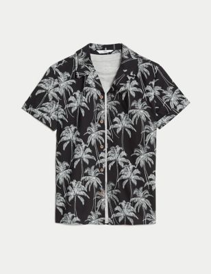 

Boys M&S Collection 2pc Palm Print Shirt and T-Shirt Set(6-16 Yrs) - Charcoal Mix, Charcoal Mix