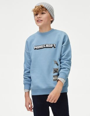 

Boys M&S Collection Cotton Rich Minecraft™ Sweatshirt (6-16 Yrs) - Blue, Blue