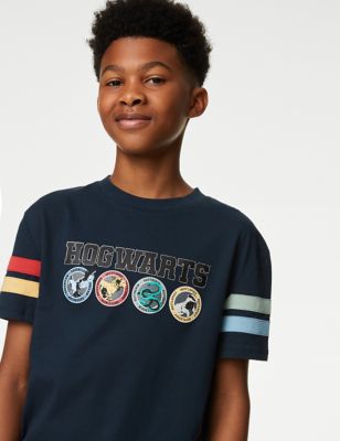 

Boys,Unisex,Girls M&S Collection Pure Cotton Harry Potter™ T-Shirt (6-16 Yrs) - Navy, Navy