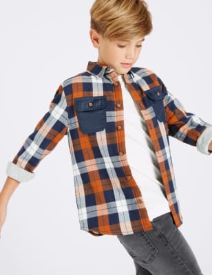 Pure Cotton Checked Shirt (3-14 Years)