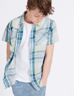 Pure Cotton Checked Shirt (3-14 Years)