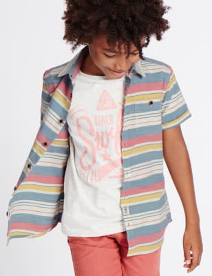 Pure Cotton Striped Shirt (3-14 Years)
