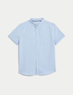 

Boys M&S Collection Pure Cotton Plain Shirt (6-16 Yrs) - Blue, Blue