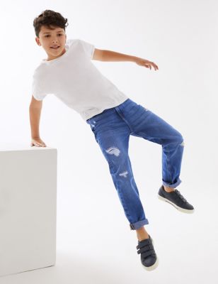 

Boys M&S Collection Regular Denim Distressed Jeans (6-16 Yrs) - Indigo, Indigo