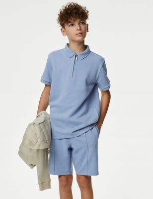 

Boys M&S Collection Cotton Blend Polo Shirt and Shorts Set (6-16 Yrs) - Light Steel Blue, Light Steel Blue
