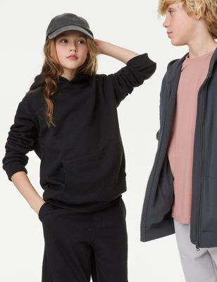 

Boys M&S Collection Unisex Cotton Rich Hooded Sweatshirt (6-16 Yrs) - Black C, Black C
