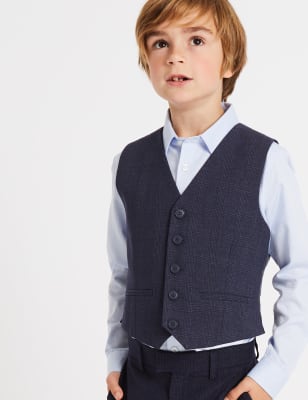 Checked V-Neck Waistcoat (3-14 Years)