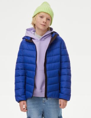 

Boys M&S Collection Stormwear™ Lightweight Hooded Padded Coat (6-16 Yrs) - Blue, Blue