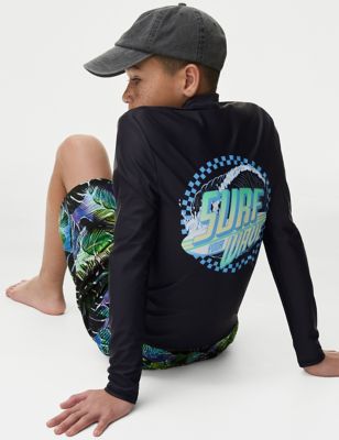 

Boys M&S Collection Surf Your Wave Slogan Rash Vest (6-16 Yrs) - Carbon, Carbon