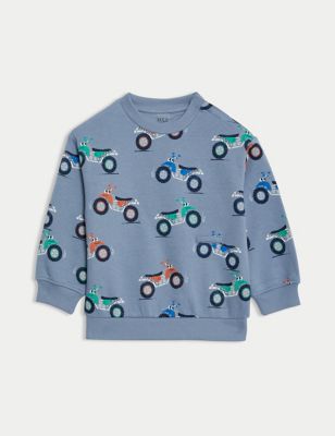 

Boys M&S Collection Adaptive Cotton Rich Motorbike Sweatshirt (2-8 Yrs) - Blue Mix, Blue Mix