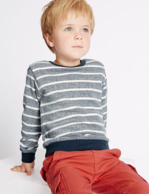 Pure Cotton Striped Sweatshirt (3 Months - 5 Years)