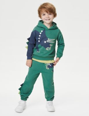 

Boys M&S Collection 2pc Cotton Rich Dinosaur Outfit (2-8 Yrs) - Green Mix, Green Mix