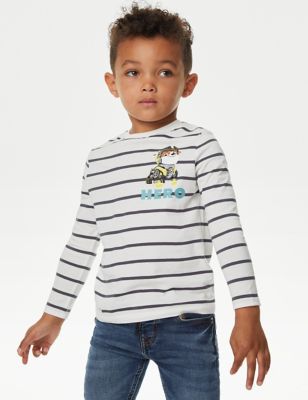 

Boys,Unisex,Girls M&S Collection Pure Cotton PAW Patrol™ Striped Top (2-8 Yrs) - Ivory Mix, Ivory Mix