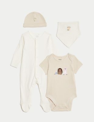 

Girls M&S Collection 4pc Pure Cotton Animal Starter Set (0-12 Mths) - Calico Mix, Calico Mix