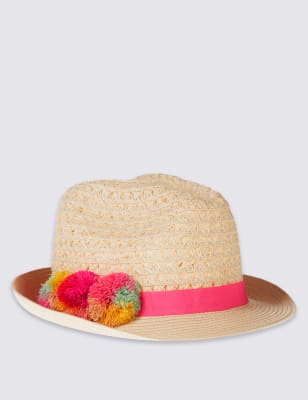 Kids’ Pom-Pom Trilby Hat