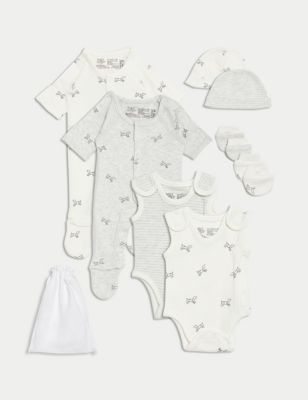 

Unisex,Boys,Girls M&S Collection 8pc Cotton Rich Premature Hospital Starter Set - Grey Marl, Grey Marl
