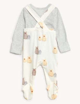 

Unisex,Boys,Girls M&S Collection 2pc Pure Cotton Bear Outfit (7lbs - 12 Mths) - Cream Mix, Cream Mix