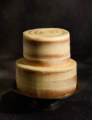 Vanilla Two Tier Naked Cake Serves M S
