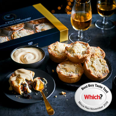A tray of mince pies with salted caramel cream
