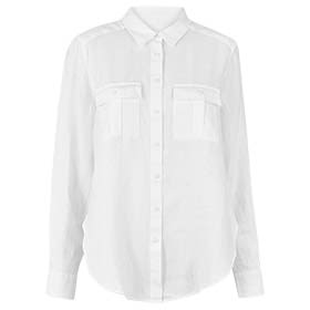 Pure linen utility shirt