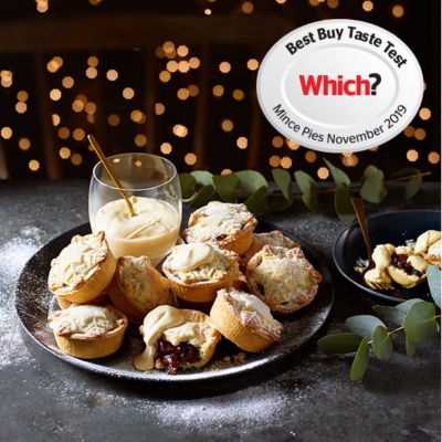 A tray of mince pies with salted caramel cream