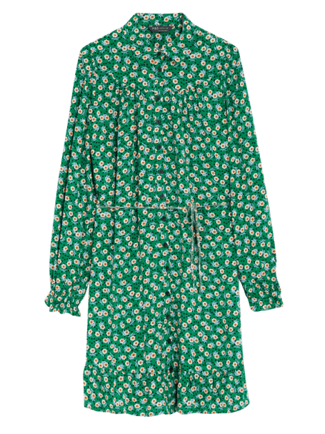 Green mini shirt dress. Shop now