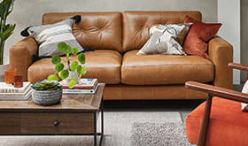 Leather two-seater sofa