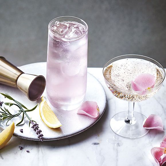 Colour-changing gin cocktails 