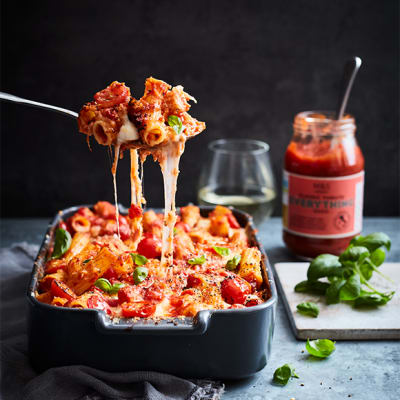 Everything sauce pasta bake