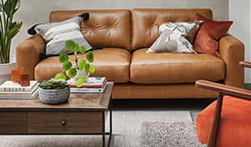 Leather two-seater sofa