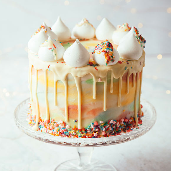 Watercolour layer cake