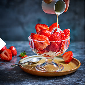 Strawberries with single cream