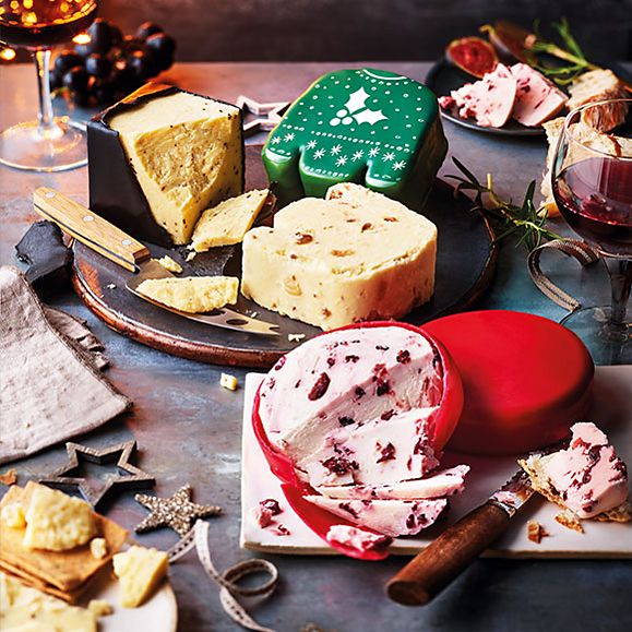 A selection of Christmas cheese and vegan cheese 