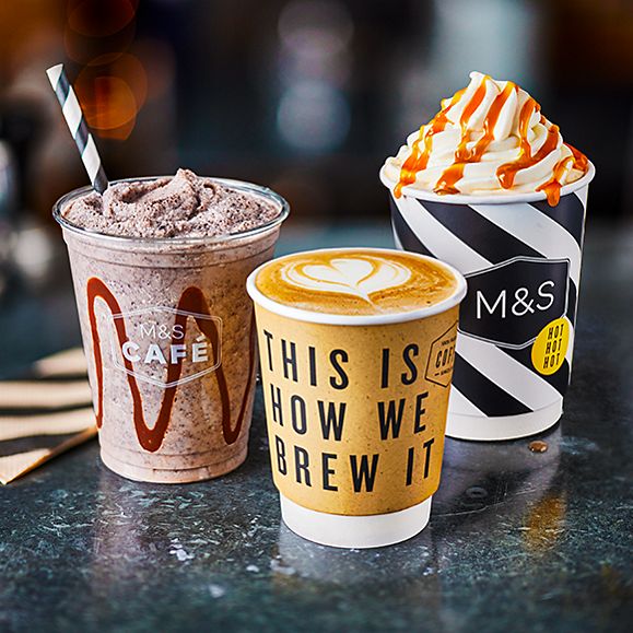 M&S Cafe drinks in takeaway cups