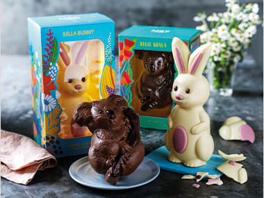 Animal-shaped chocolate Easter eggs