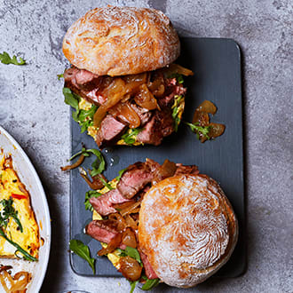 Steak and onion sarnies