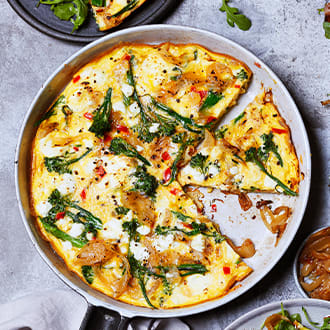 Feta and broccoli frittata