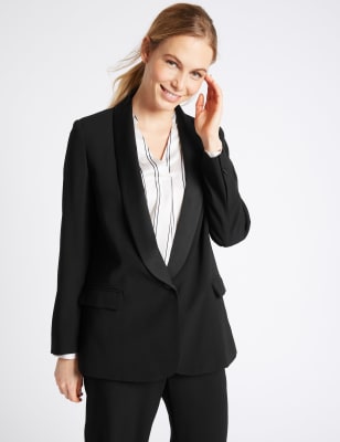 1 Button Tuxedo Blazer M S Collection M S