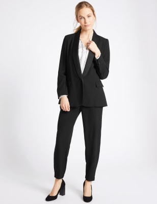 1 Button Tuxedo Blazer M S Collection M S