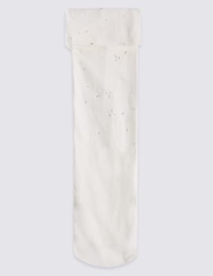 1 Pair of Floral Opaque Tights M&S