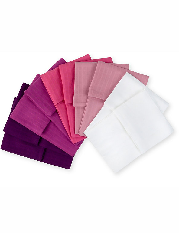 10 Pack Pinks Muslin Squares Image 1 of 2